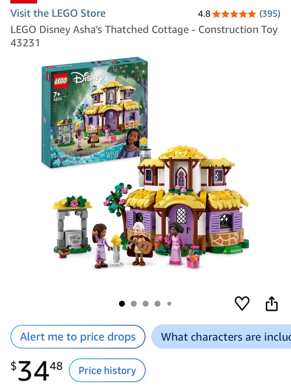 Lego Disney Thatched Cottage Playset - Yellow, Purple, Green